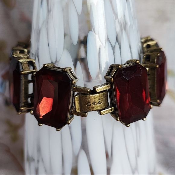 Chloe and Isabel Rhinestone Oxidized Brass Necklace and Pierced Earrings Set - Picture 4 of 14